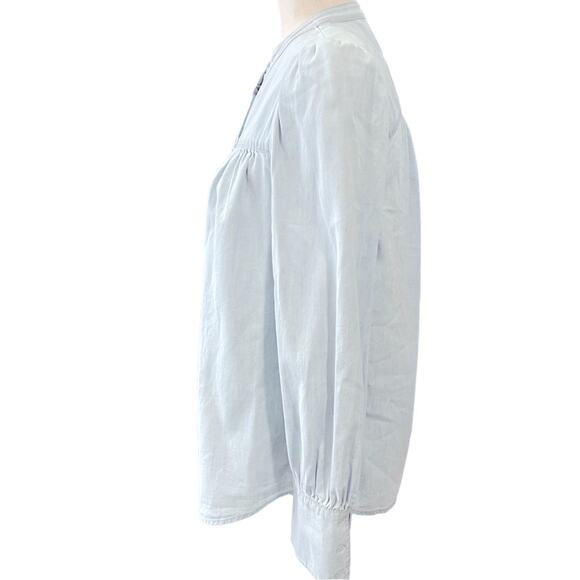 Joie Blue Gray Chambray Button Up Top XS - Picture 3 of 9